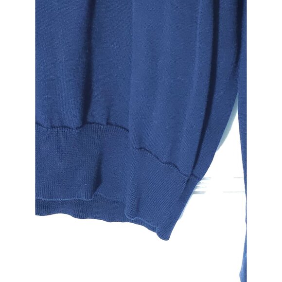 J.Crew Slim Fit Cotton Half-Zip Sweater Dark Blue Ribbed Collar - Picture 6 of 14